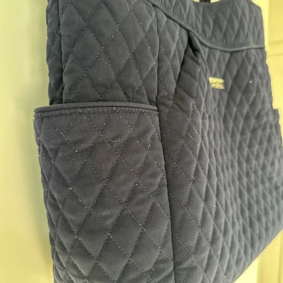 Vera Bradley Navy Quilted Tote Bag - Picture 2 of 5